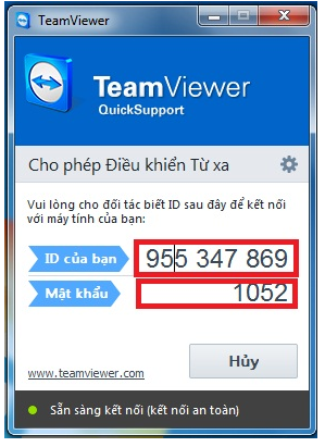 Phần mềm TeamViewer hỗ trợ từ xa